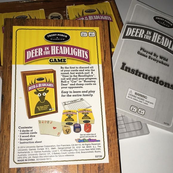 DEER IN THE HEADLIGHTS Game Card Dice Age 5+ 8+ - Picture 3 of 3